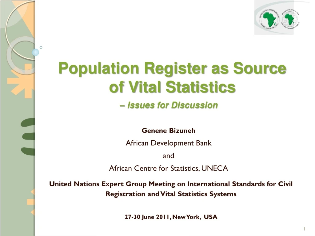 population register as source of vital statistics n.