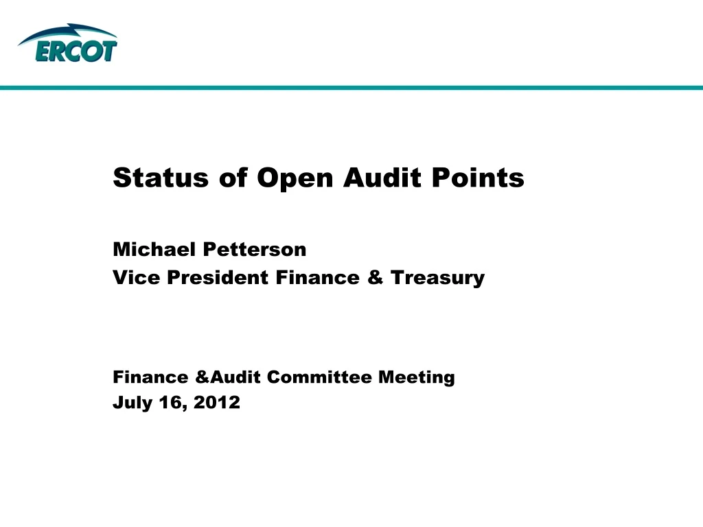 PPT Status of Open Audit Points PowerPoint Presentation, free