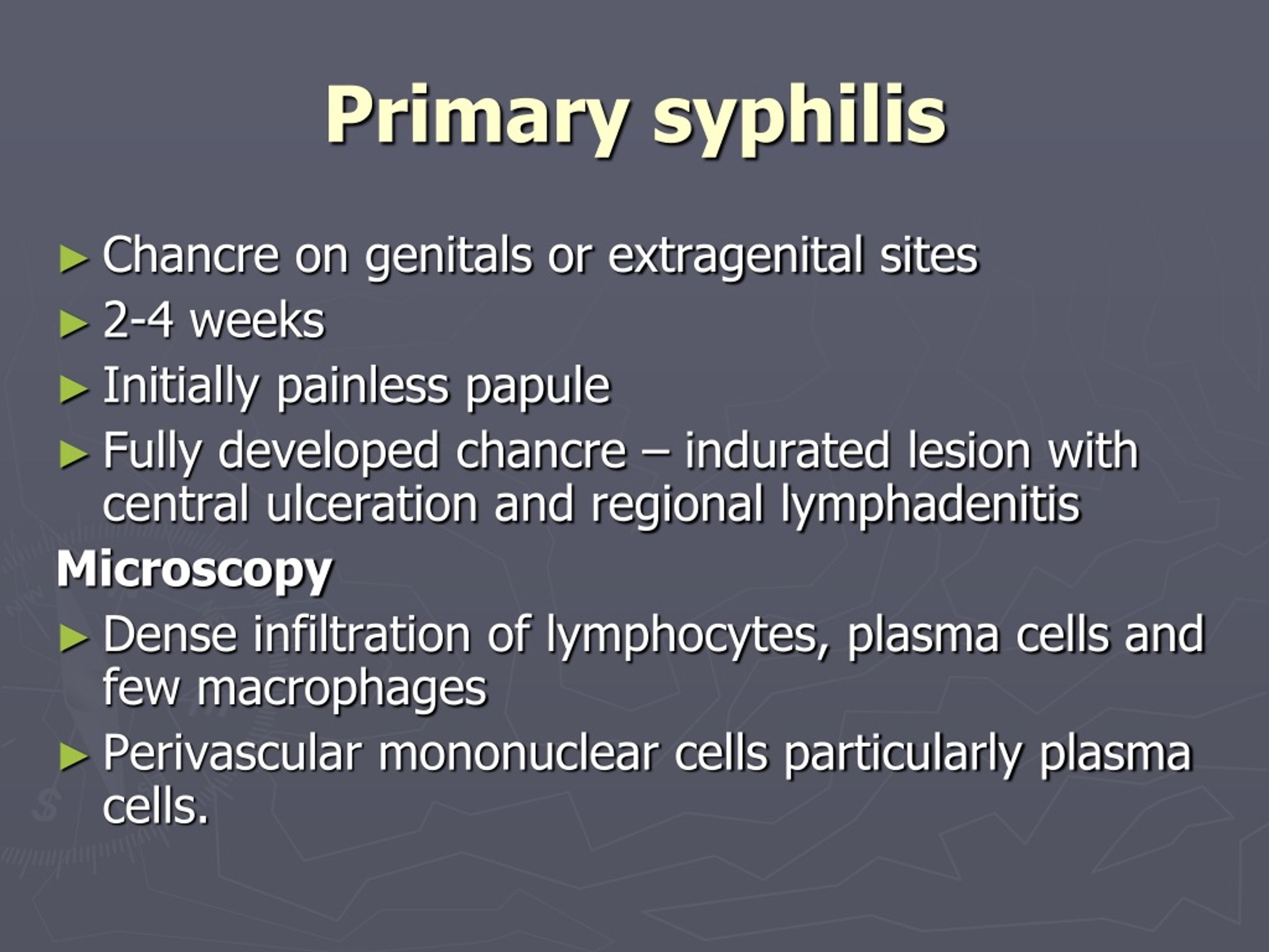 presentation of syphilis