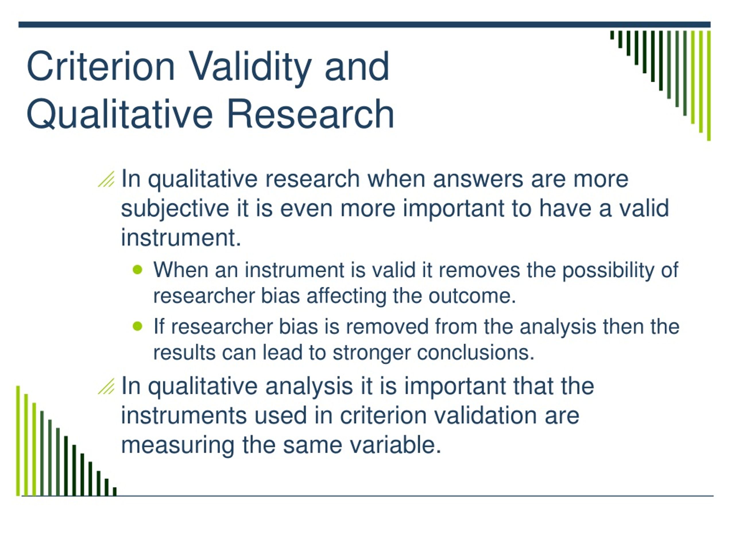 research study criterion validity