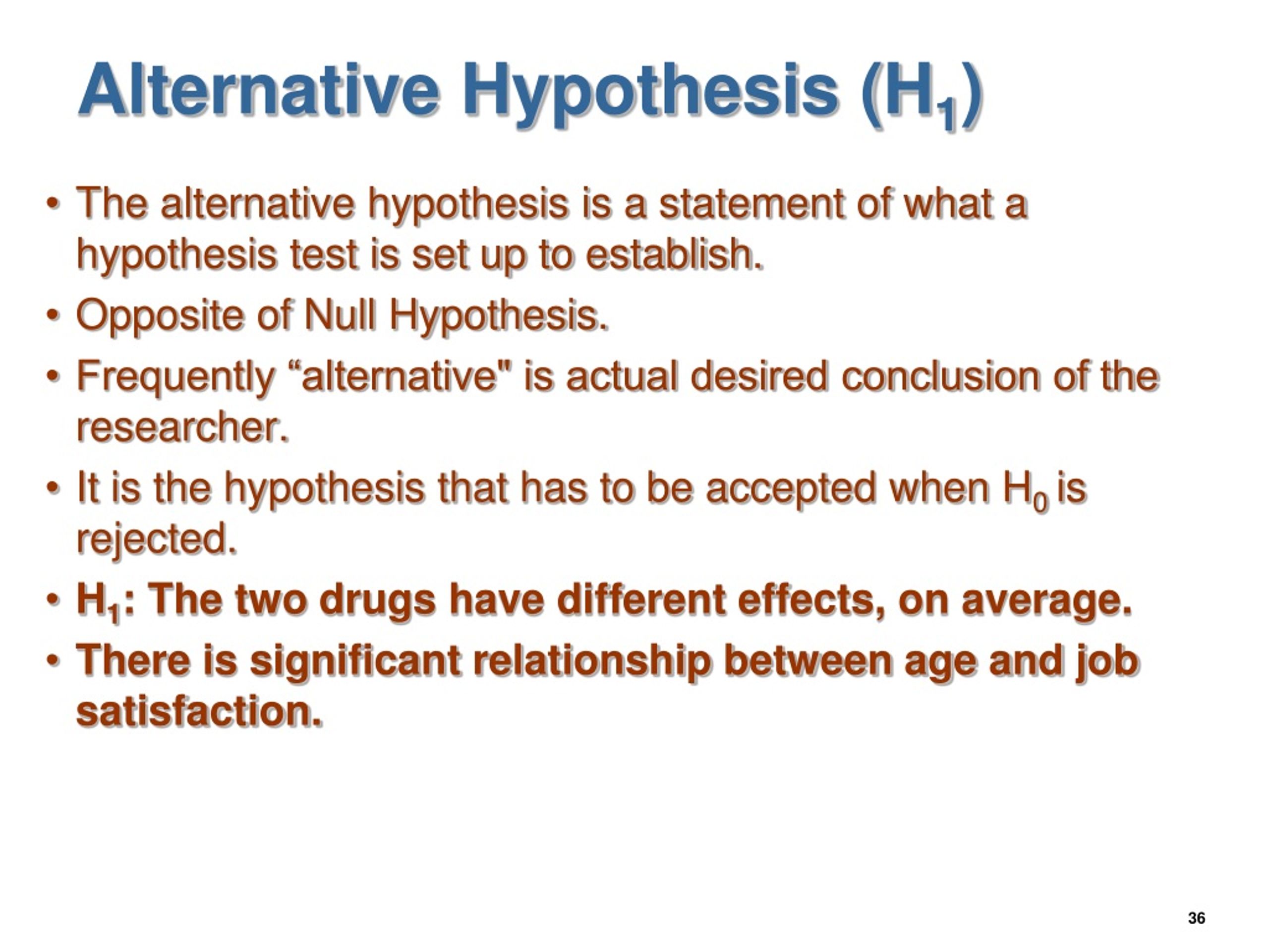 alternative hypothesis is defined as