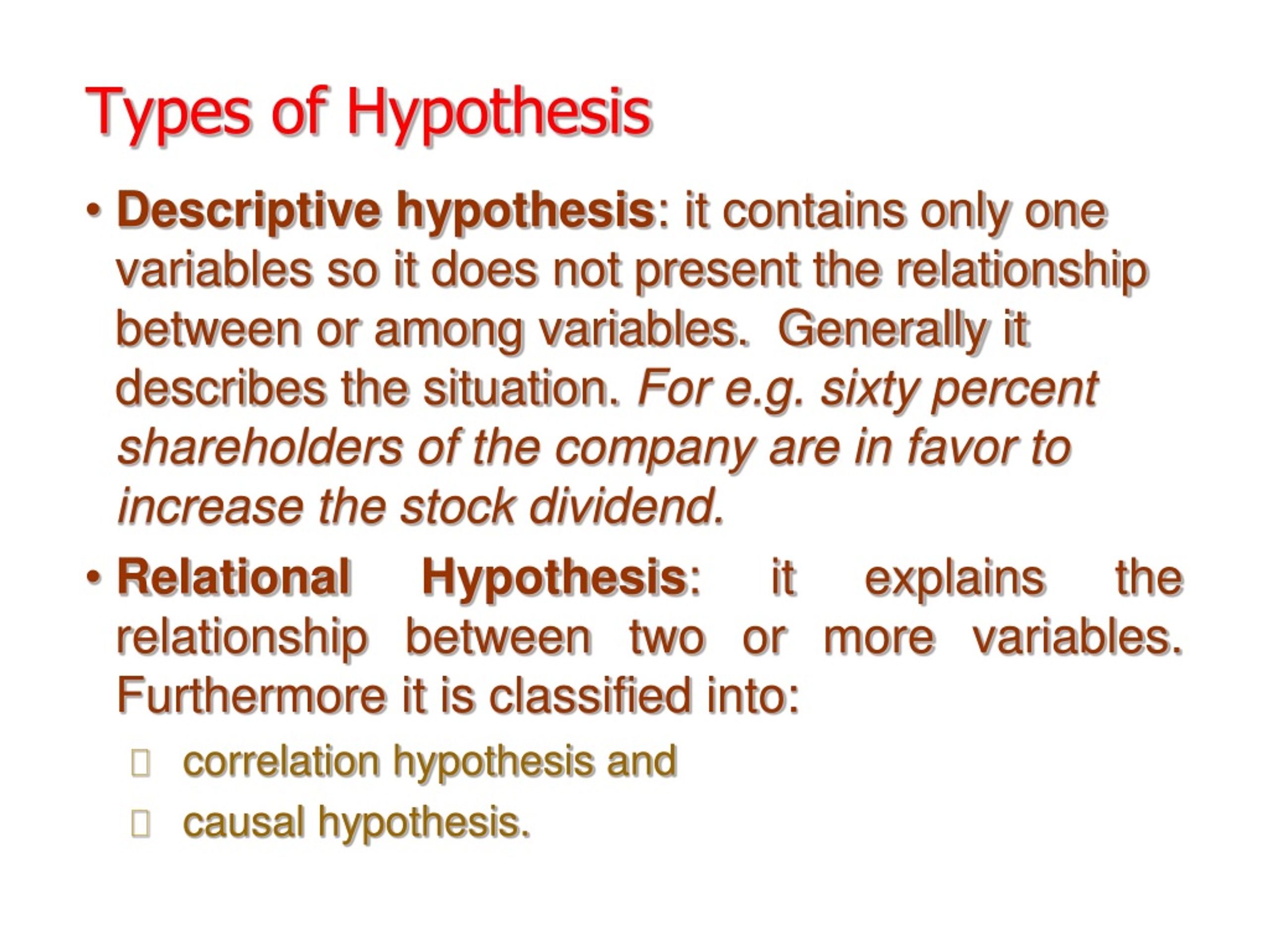 hypothesis strategy formulation