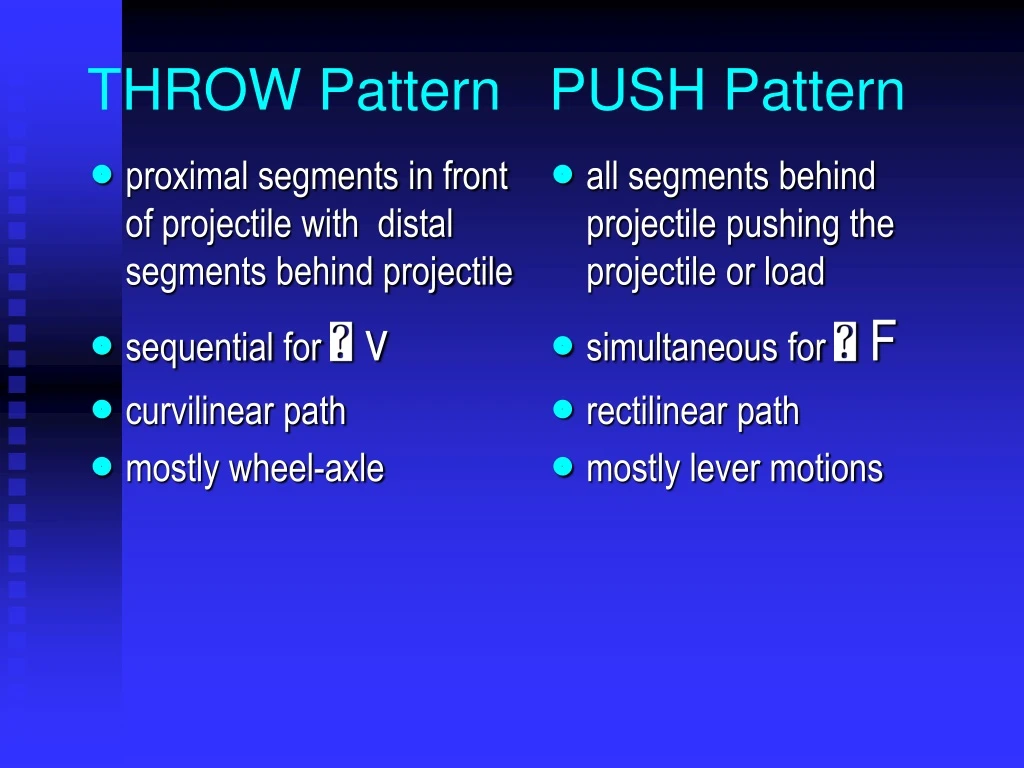 throw pattern push pattern n.