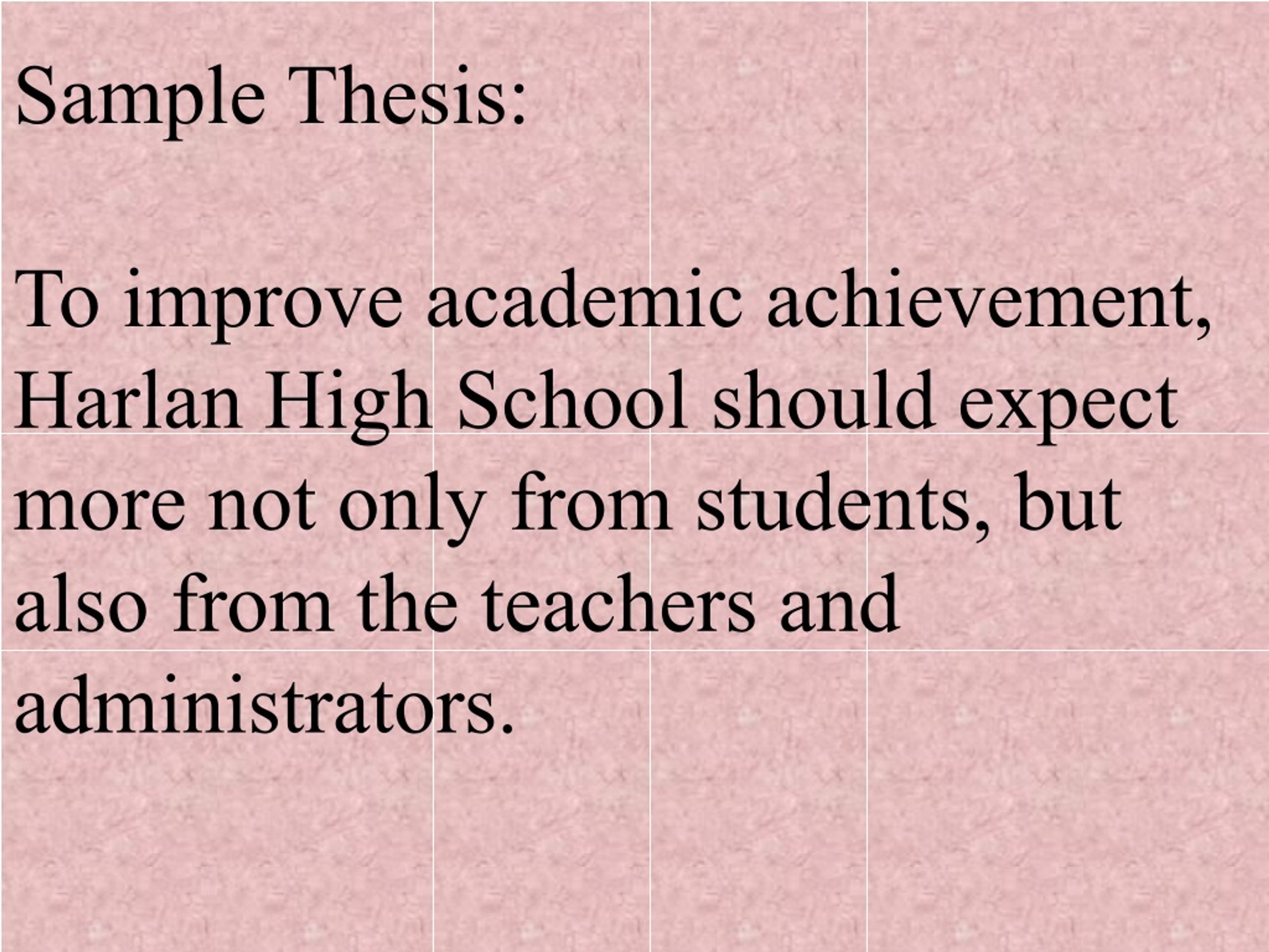 academic achievement in thesis
