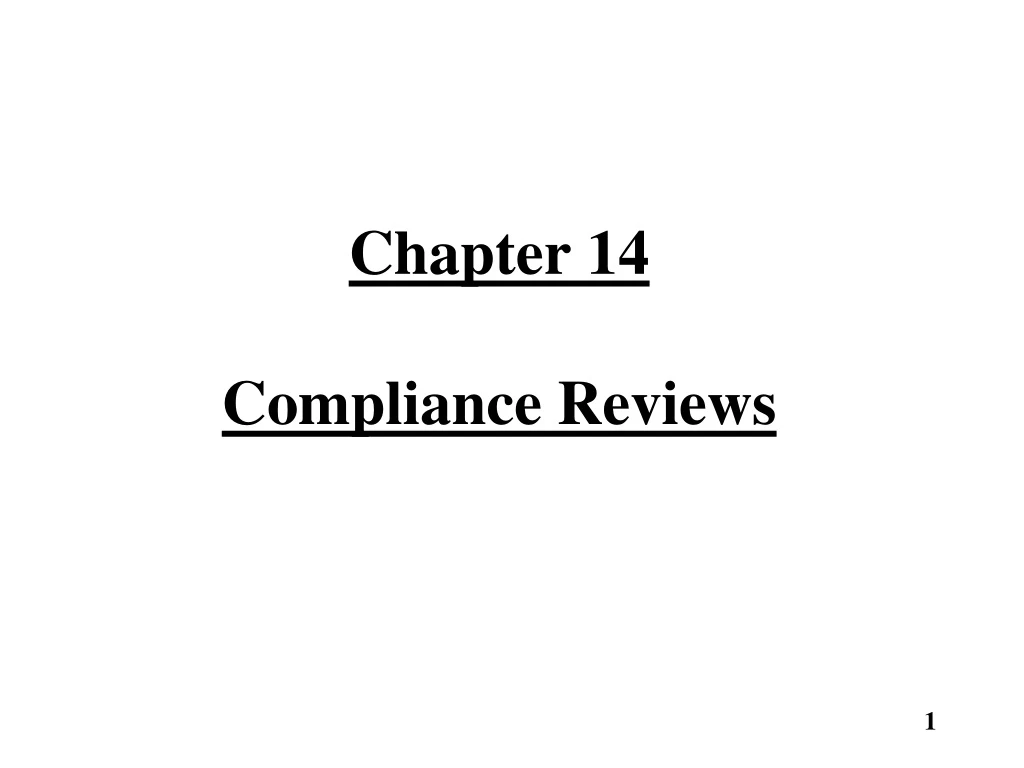 chapter 14 compliance reviews n.