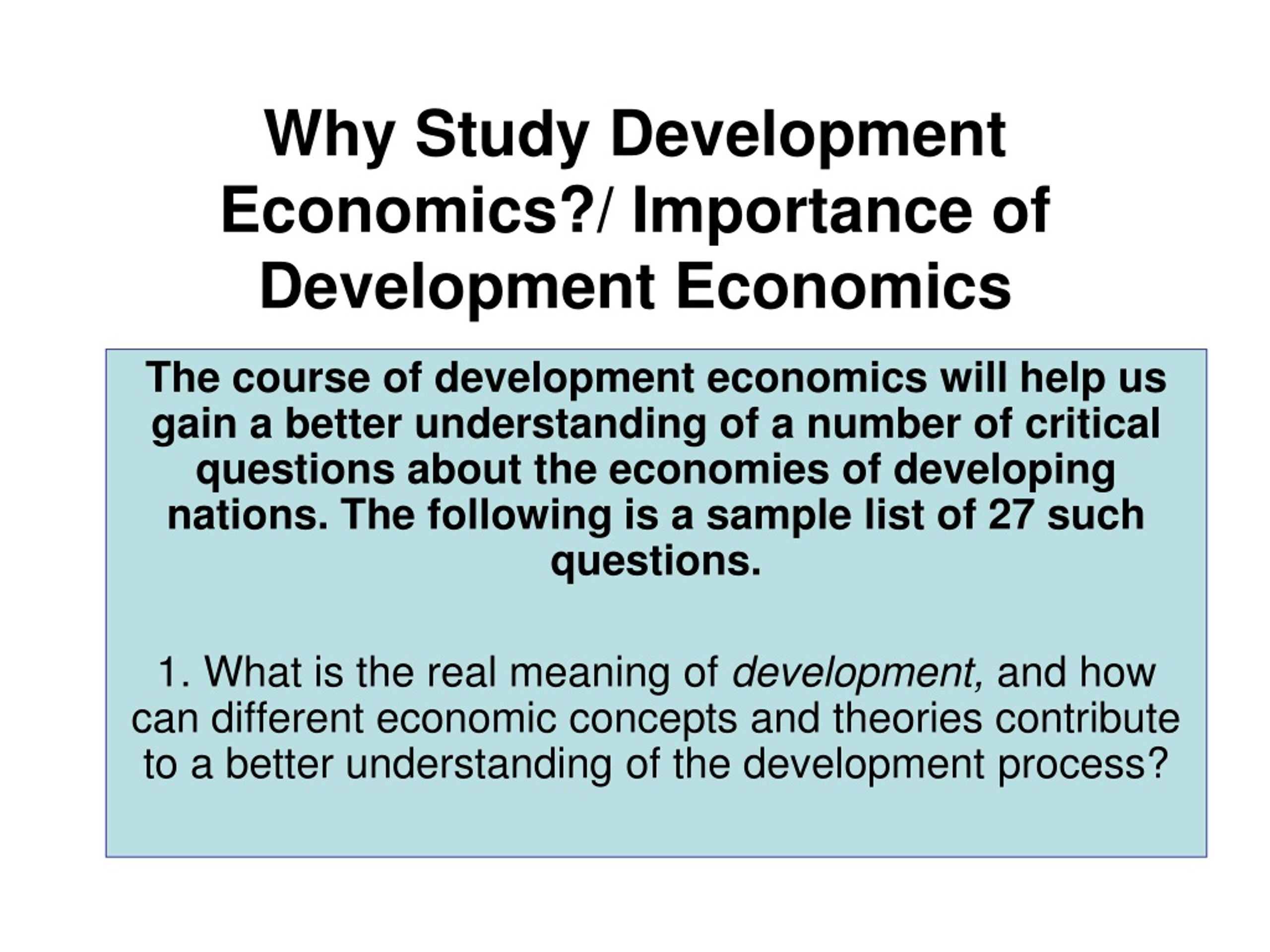 development economics for phd