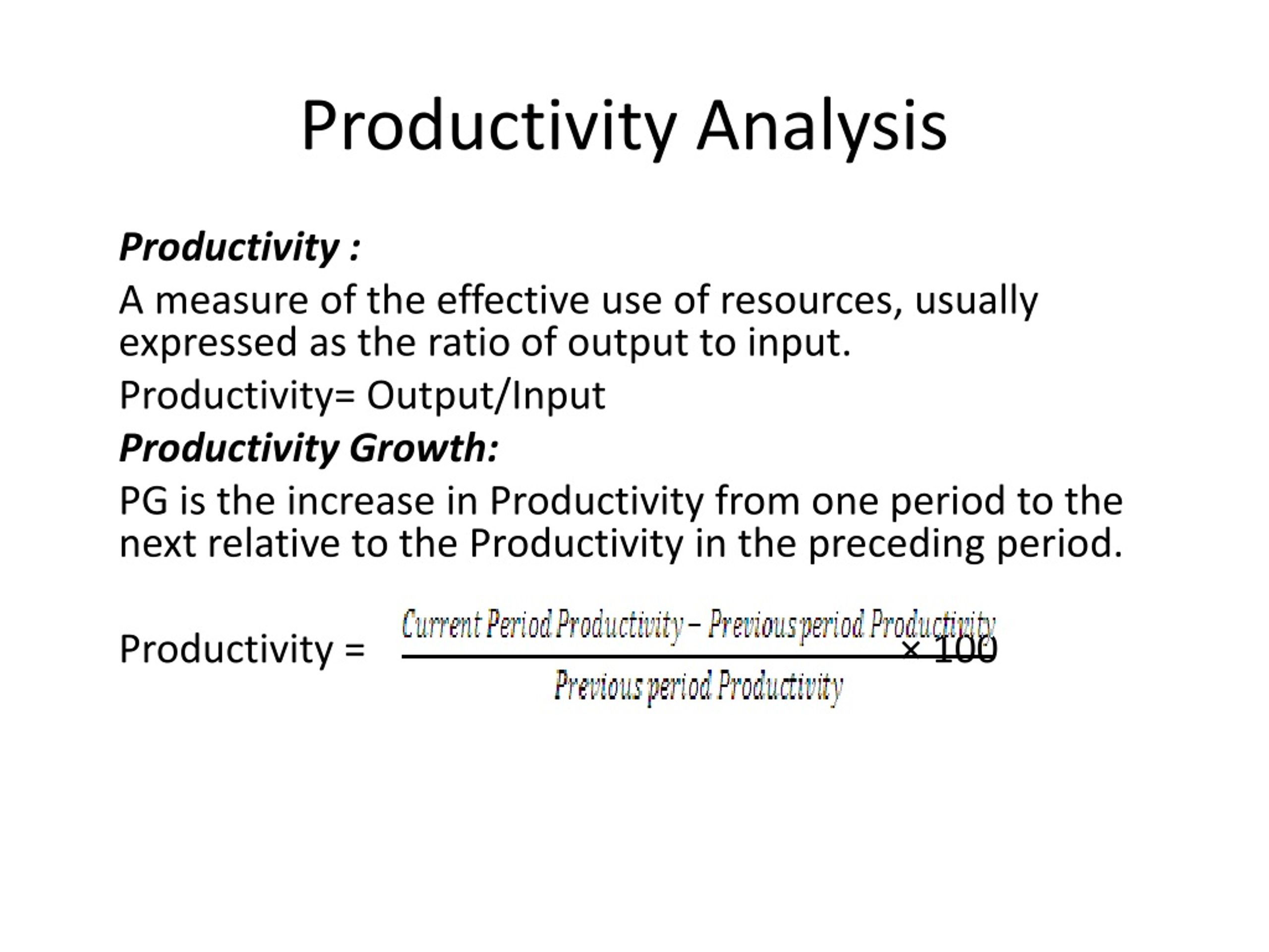 productivity needs analysis case study