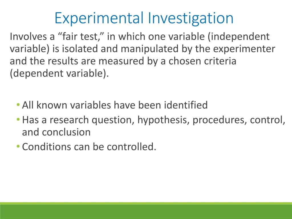 experimental investigation 9