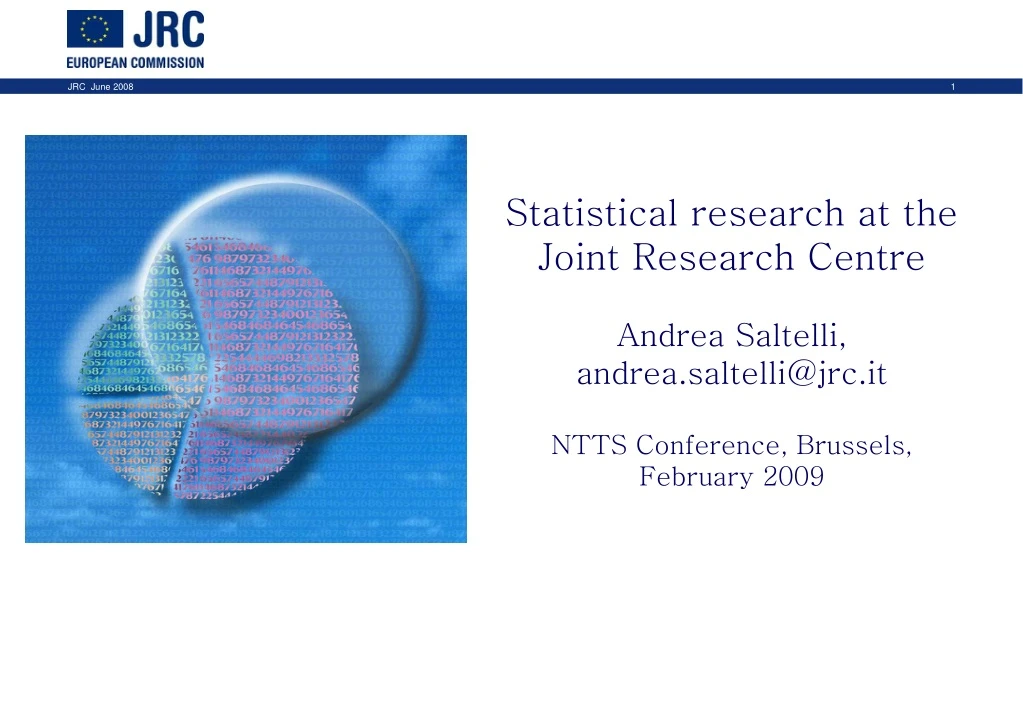 statistical research at the joint research centre n.