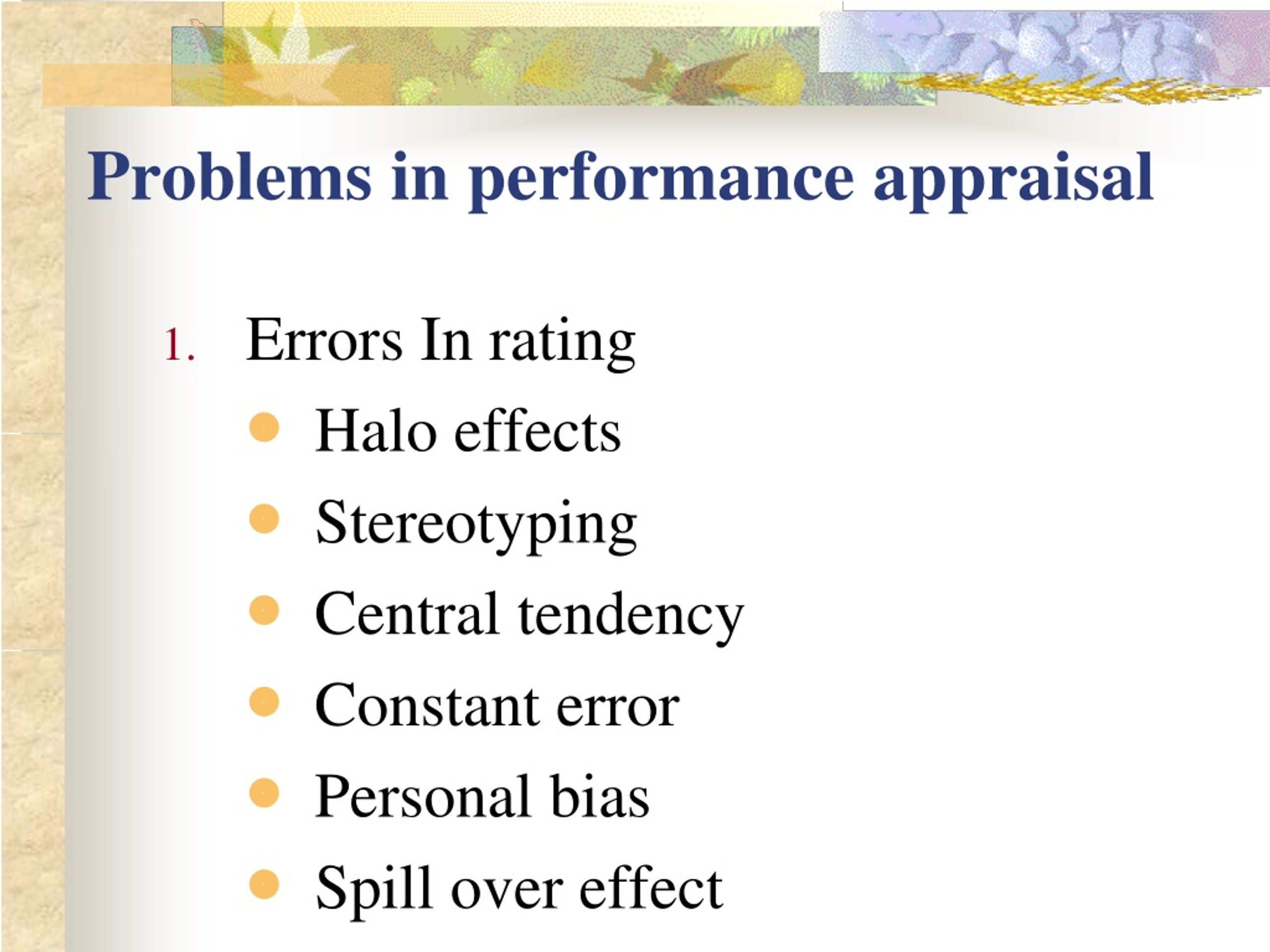 constant error for performance appraisal