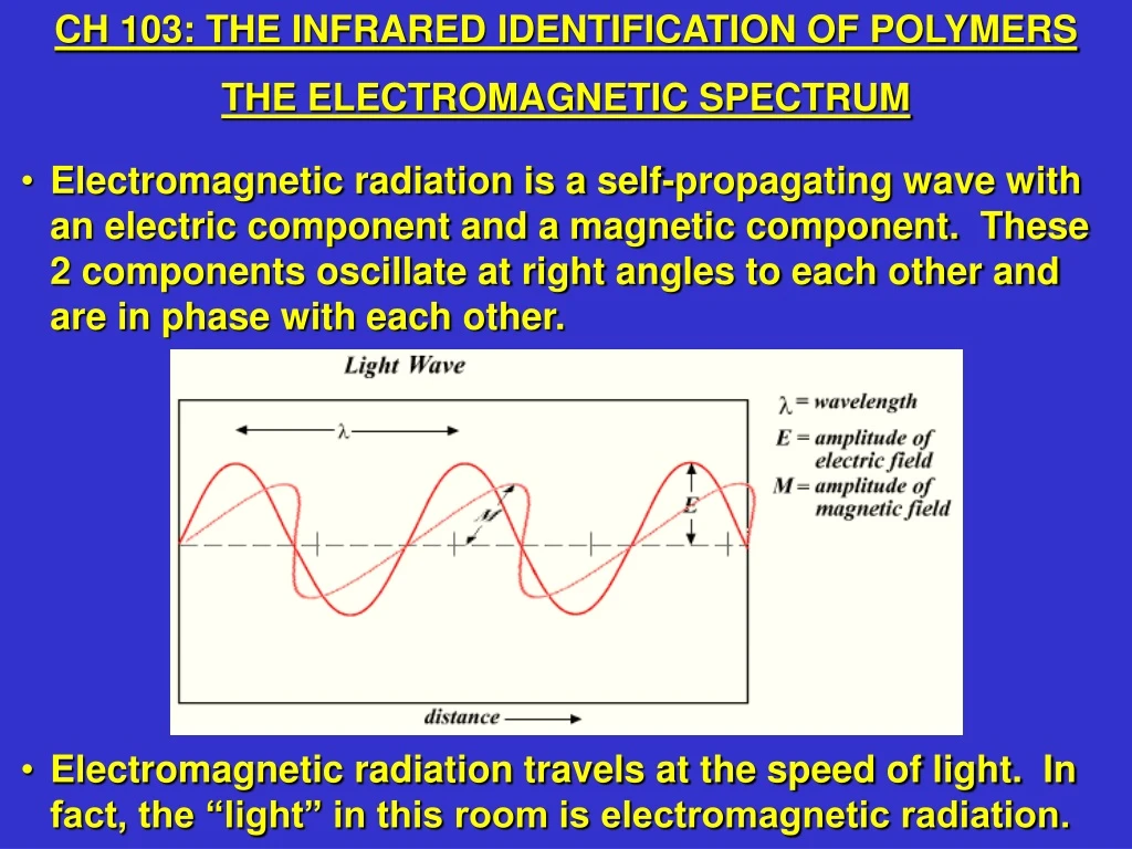 PPT - CH 103: THE INFRARED IDENTIFICATION OF POLYMERS THE ...