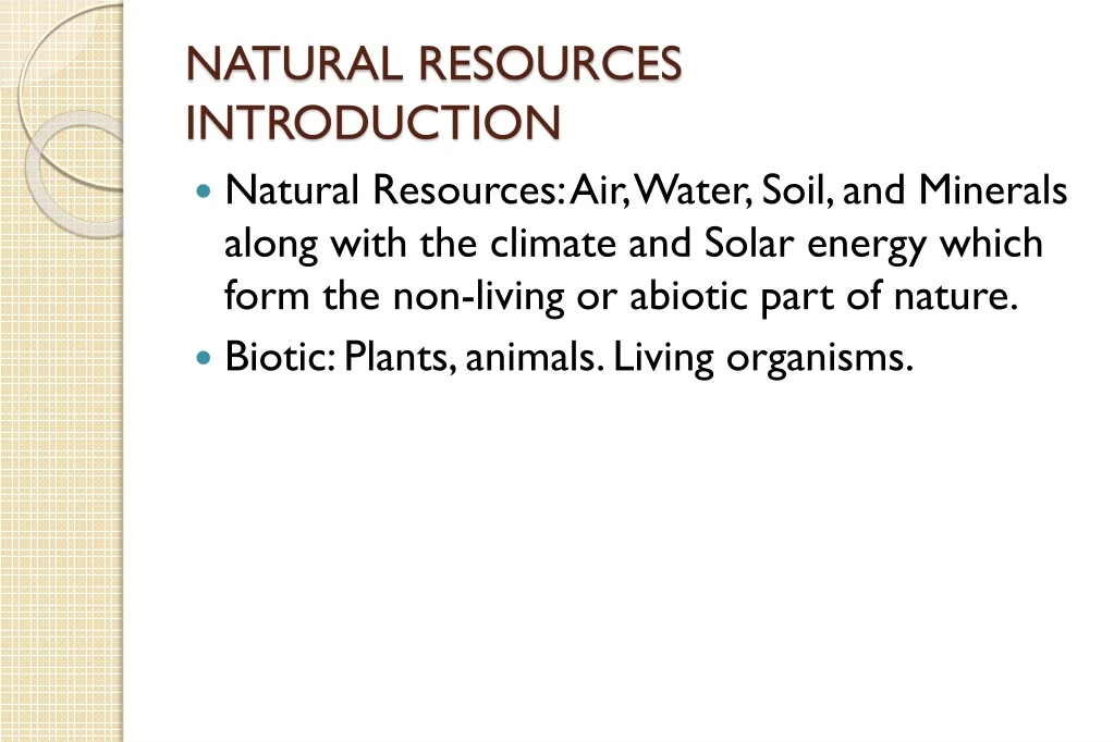 PPT - NATURAL RESOURCES INTRODUCTION PowerPoint Presentation, free ...