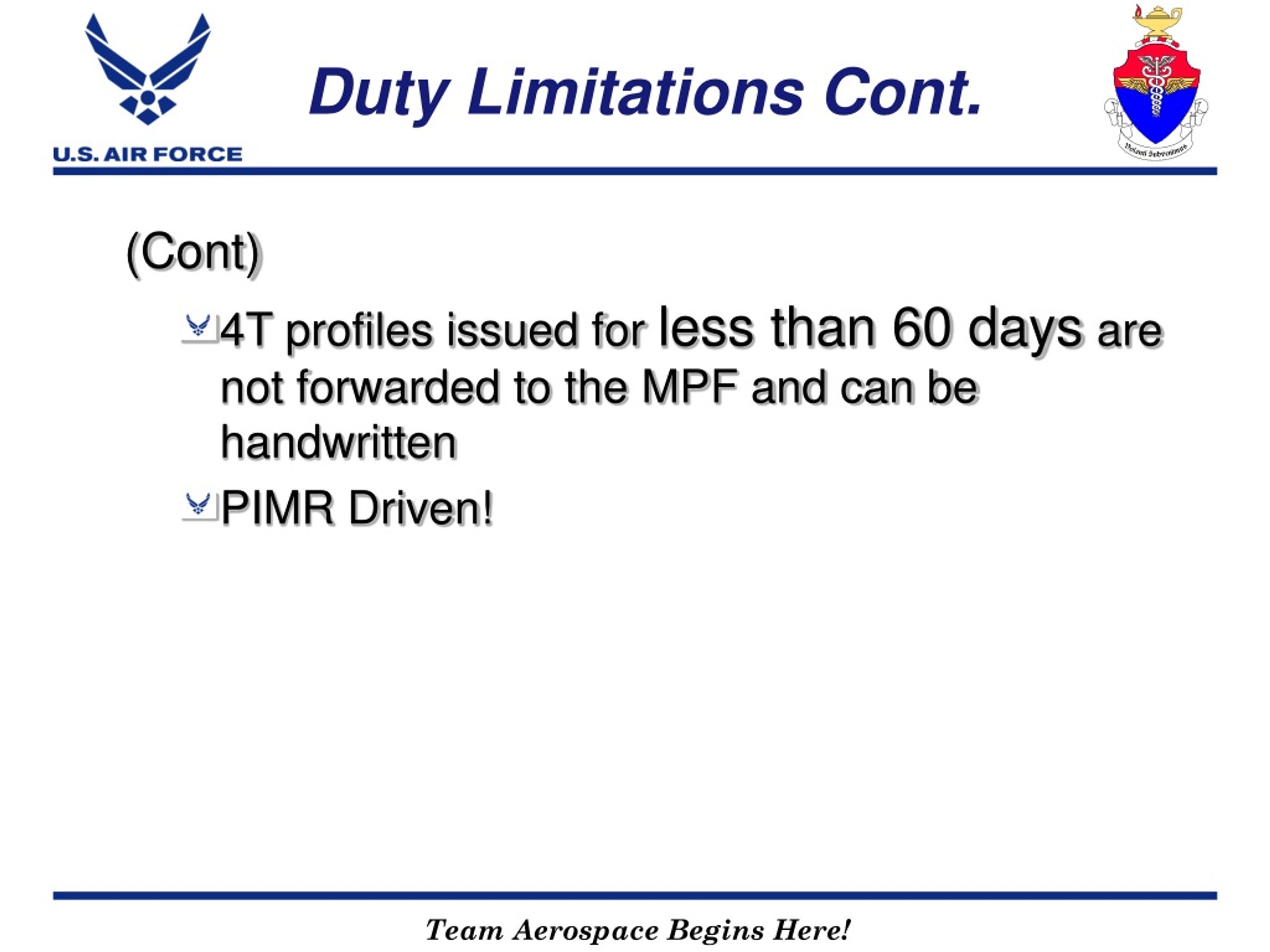 assignment limitation code l air force