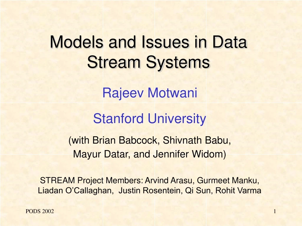 models and issues in data stream systems n.