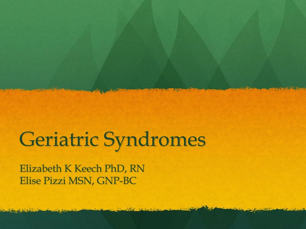 geriatric syndromes n.