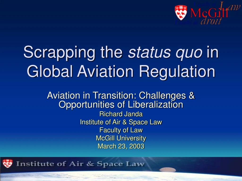 scrapping the status quo in global aviation regulation n.
