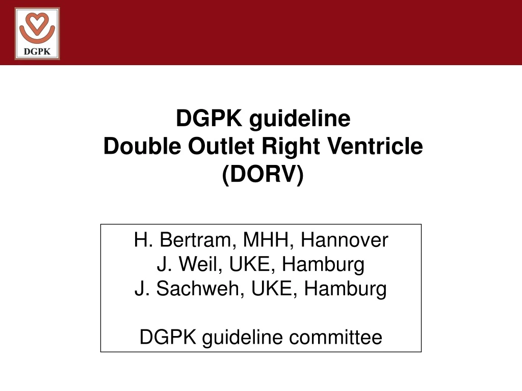 dgpk guideline double outlet right ventricle dorv n.
