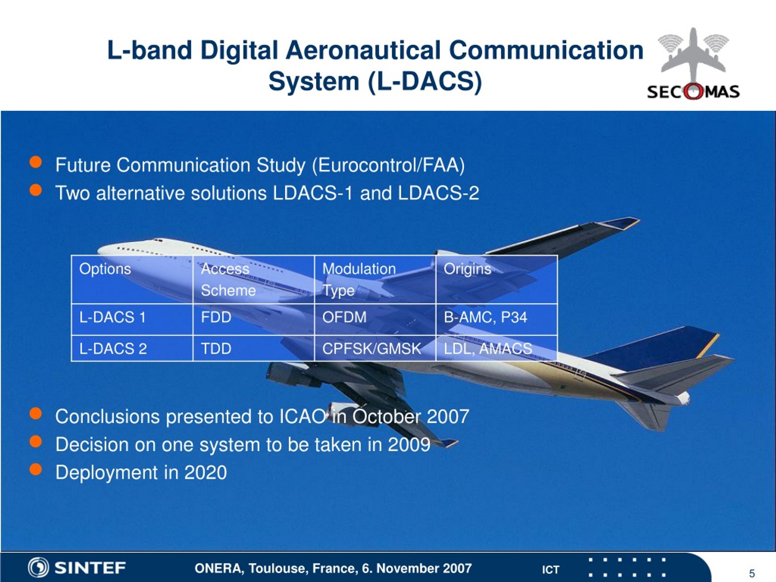 PPT - Spectral Efficient COMmunications for future Aeronautical ...