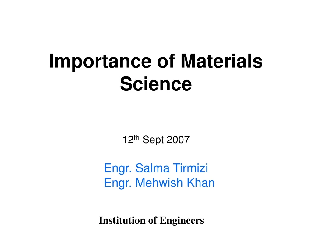 PPT - Importance Of Materials Science PowerPoint Presentation, Free ...