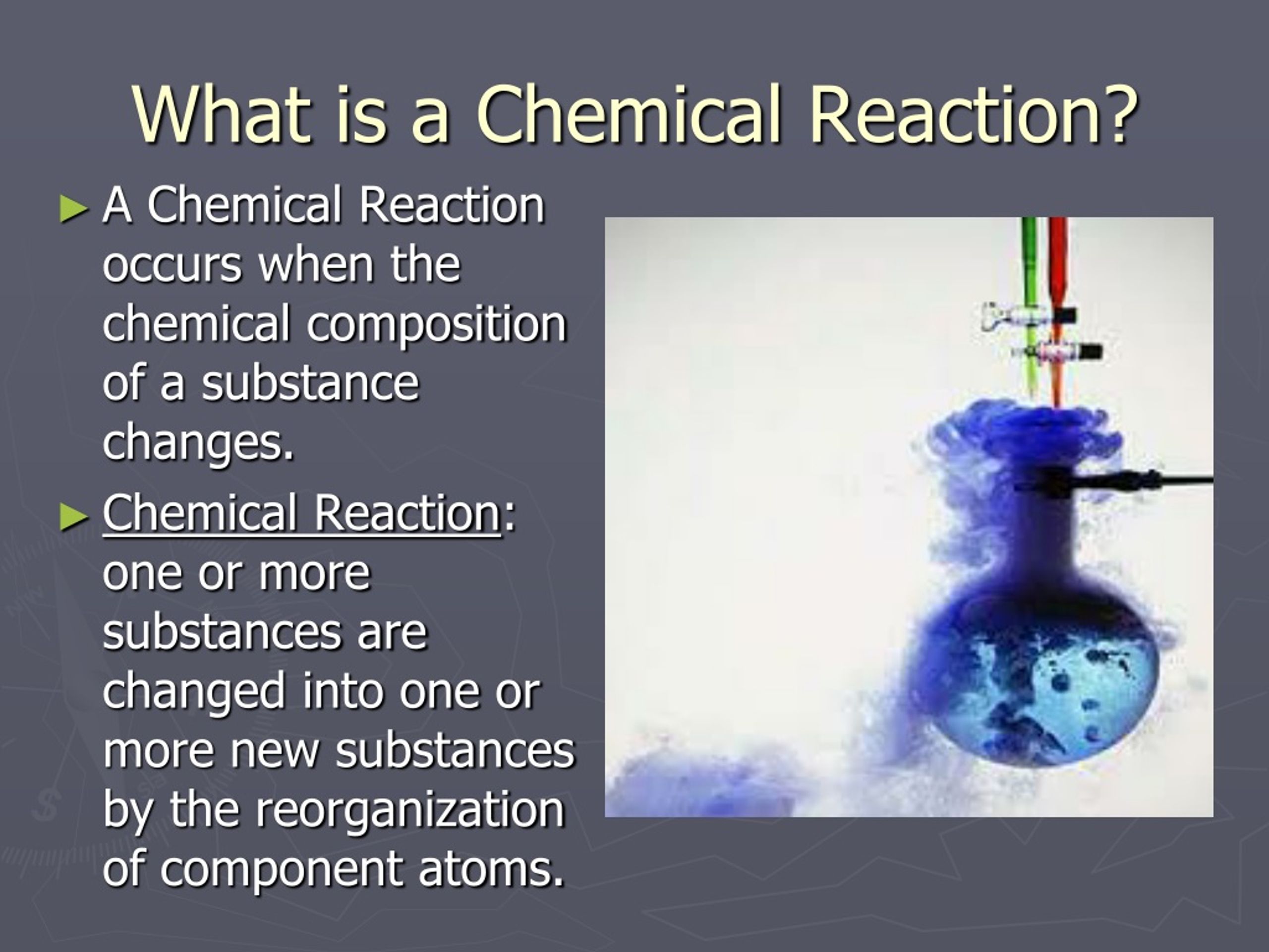 define chemical reaction essay