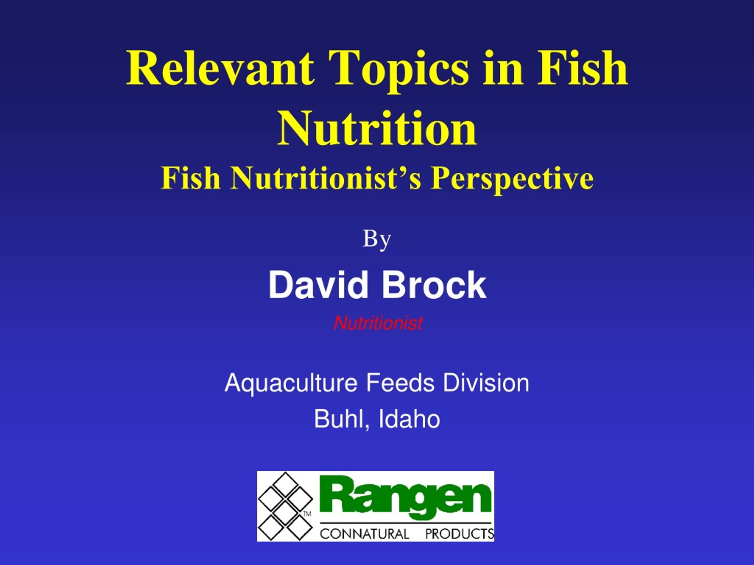 research topics in fish nutrition