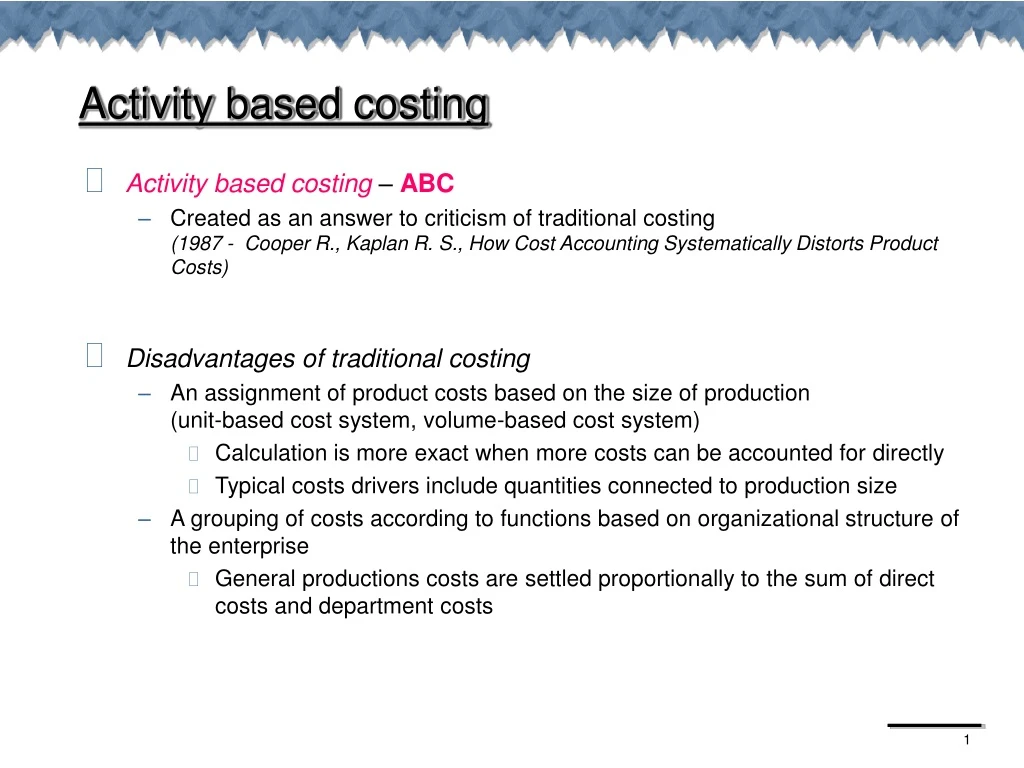 PPT - Activity Based Costing PowerPoint Presentation, Free Download ...