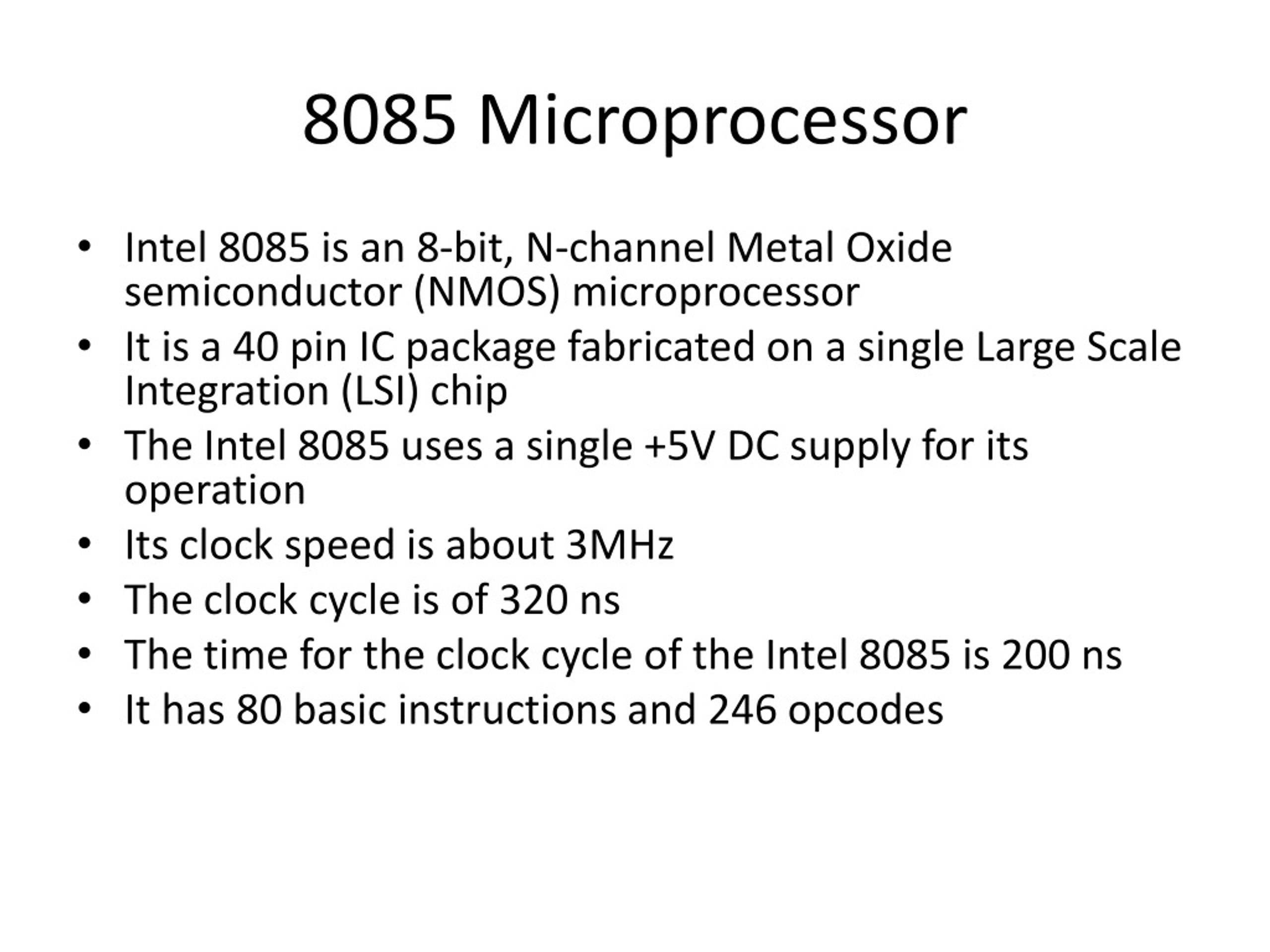 presentation about 8085 microprocessor