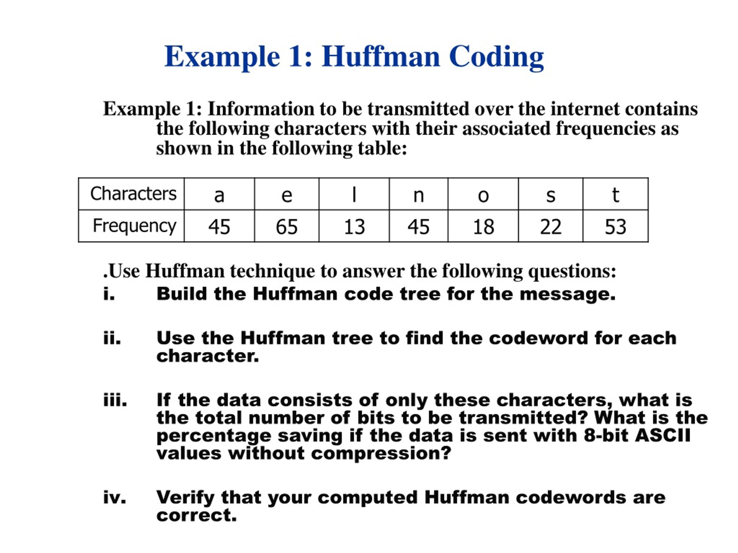 Ppt Data Compression Basics And Huffman Coding Powerpoint Presentation