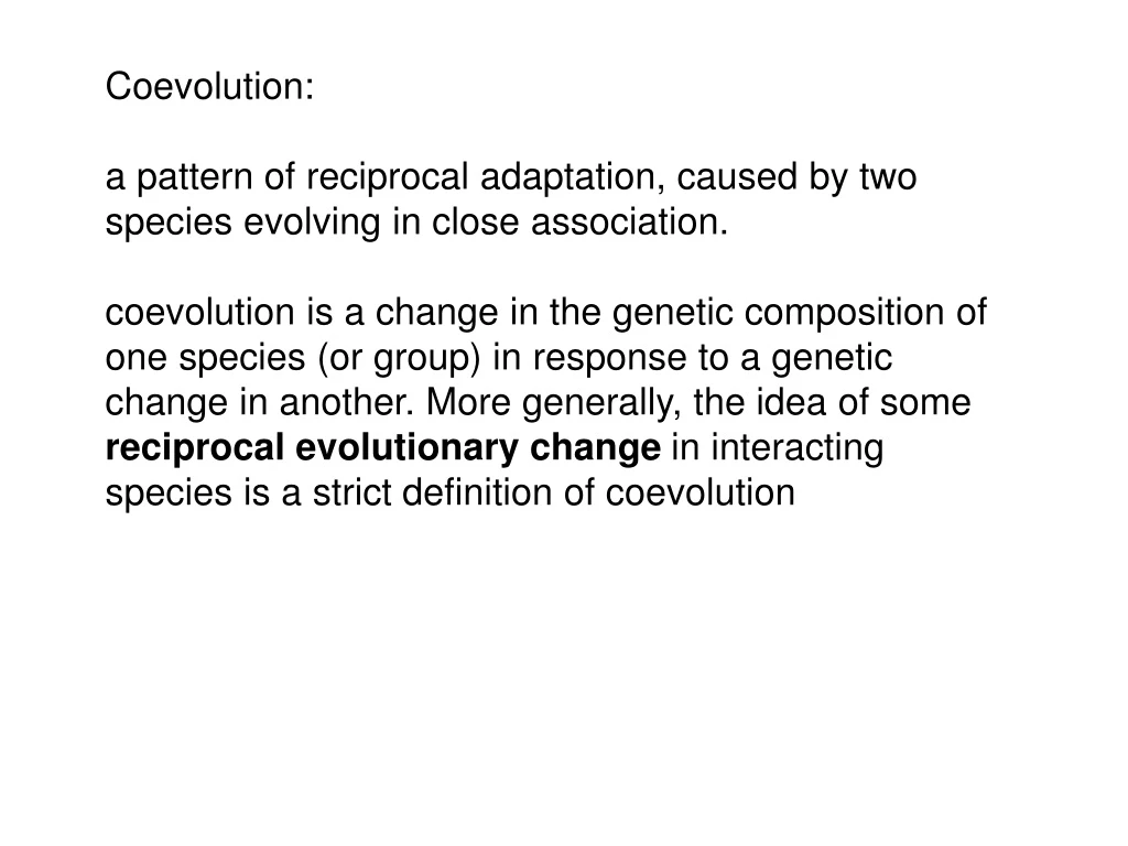 Ppt - Coevolution: Powerpoint Presentation, Free Download - Id:9247087