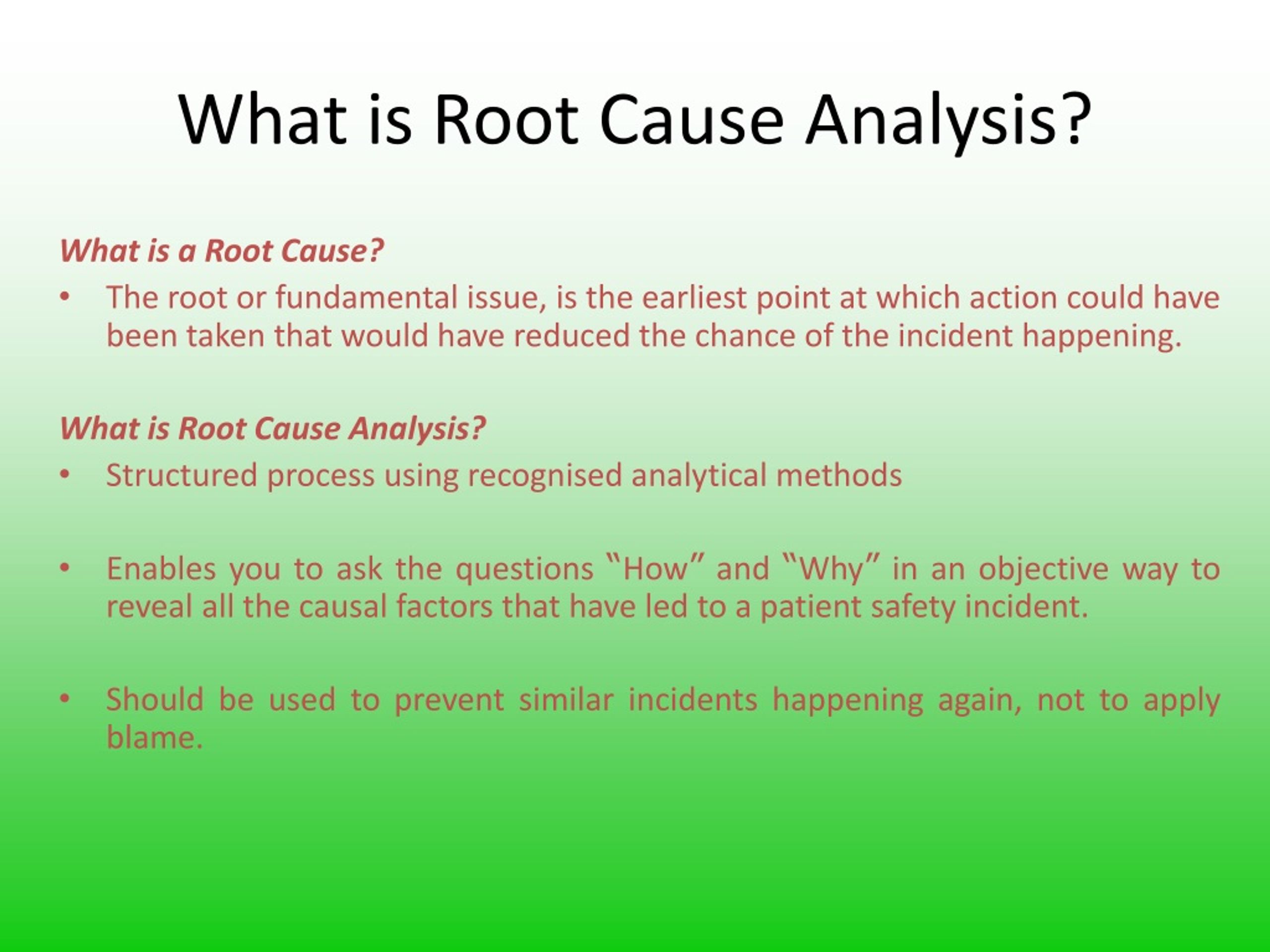 PPT - Root Cause Analysis PowerPoint Presentation, free download - ID ...