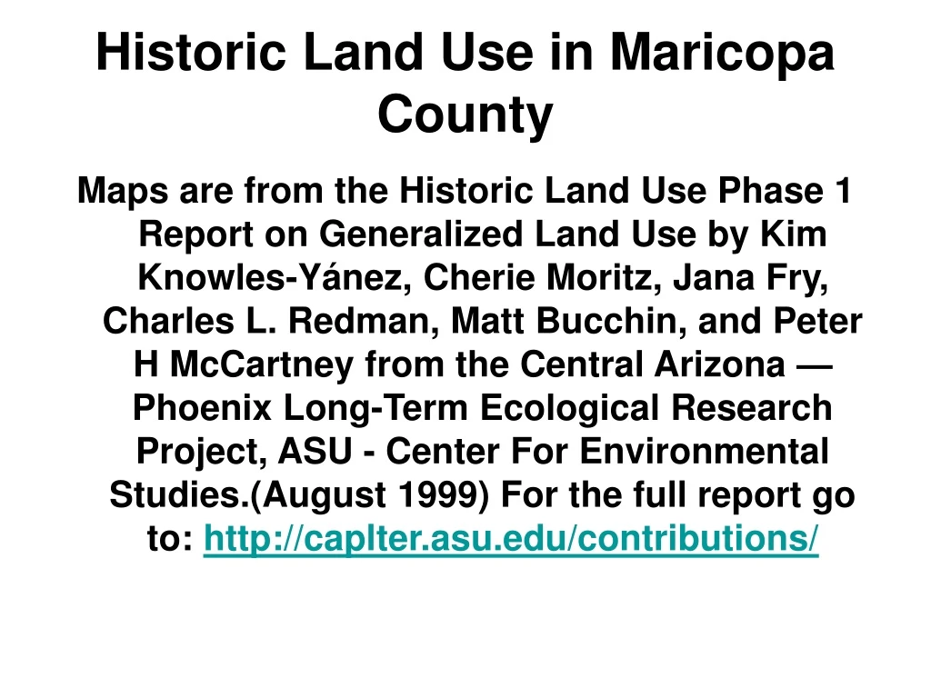 Ppt Historic Land Use In Maricopa County Powerpoint Presentation