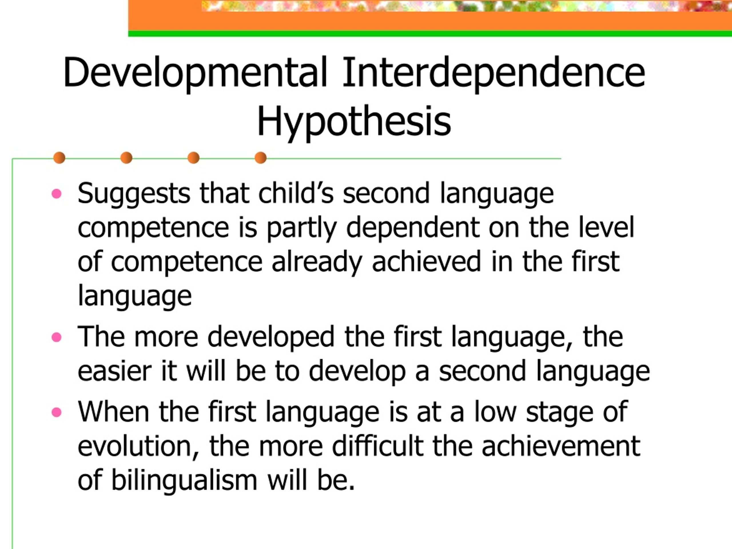the developmental interdependence hypothesis
