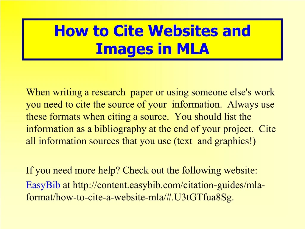 how to cite websites for powerpoint