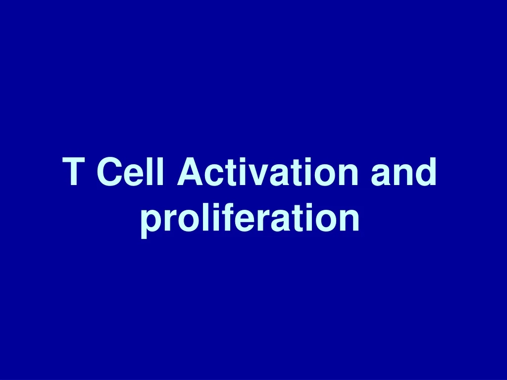 t cell activation and proliferation n.