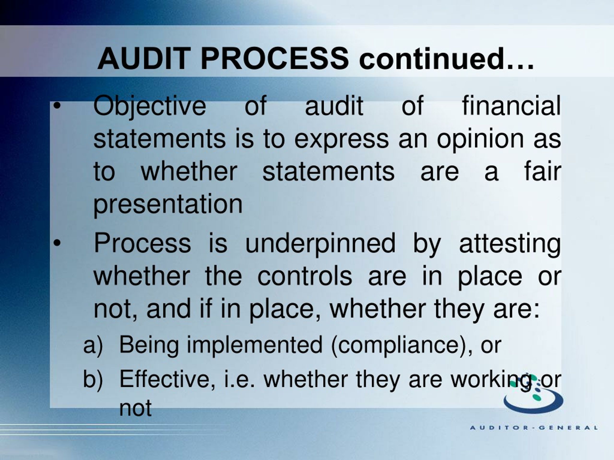 PPT - THE PUBLIC SECTOR AUDIT PROCESS PowerPoint Presentation, free ...