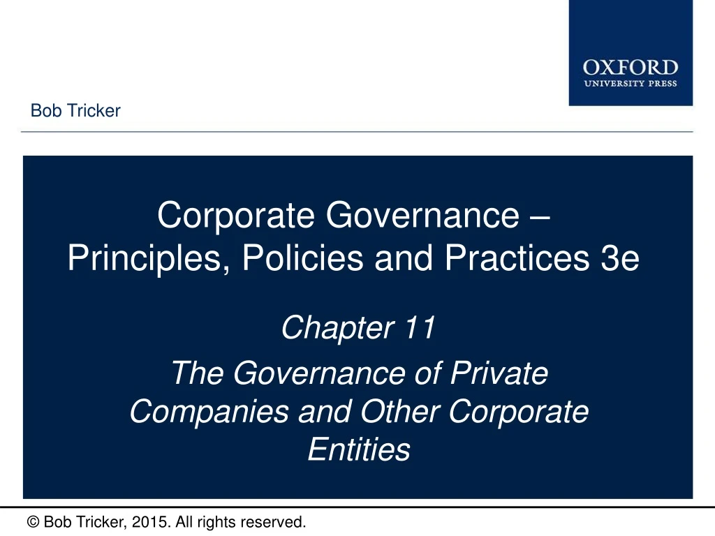 PPT - Corporate Governance – Principles, Policies And Practices 3e ...