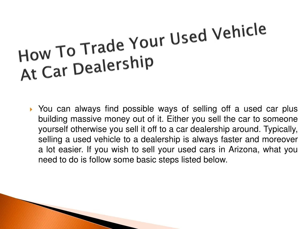 how to trade your used vehicle at car dealership n.