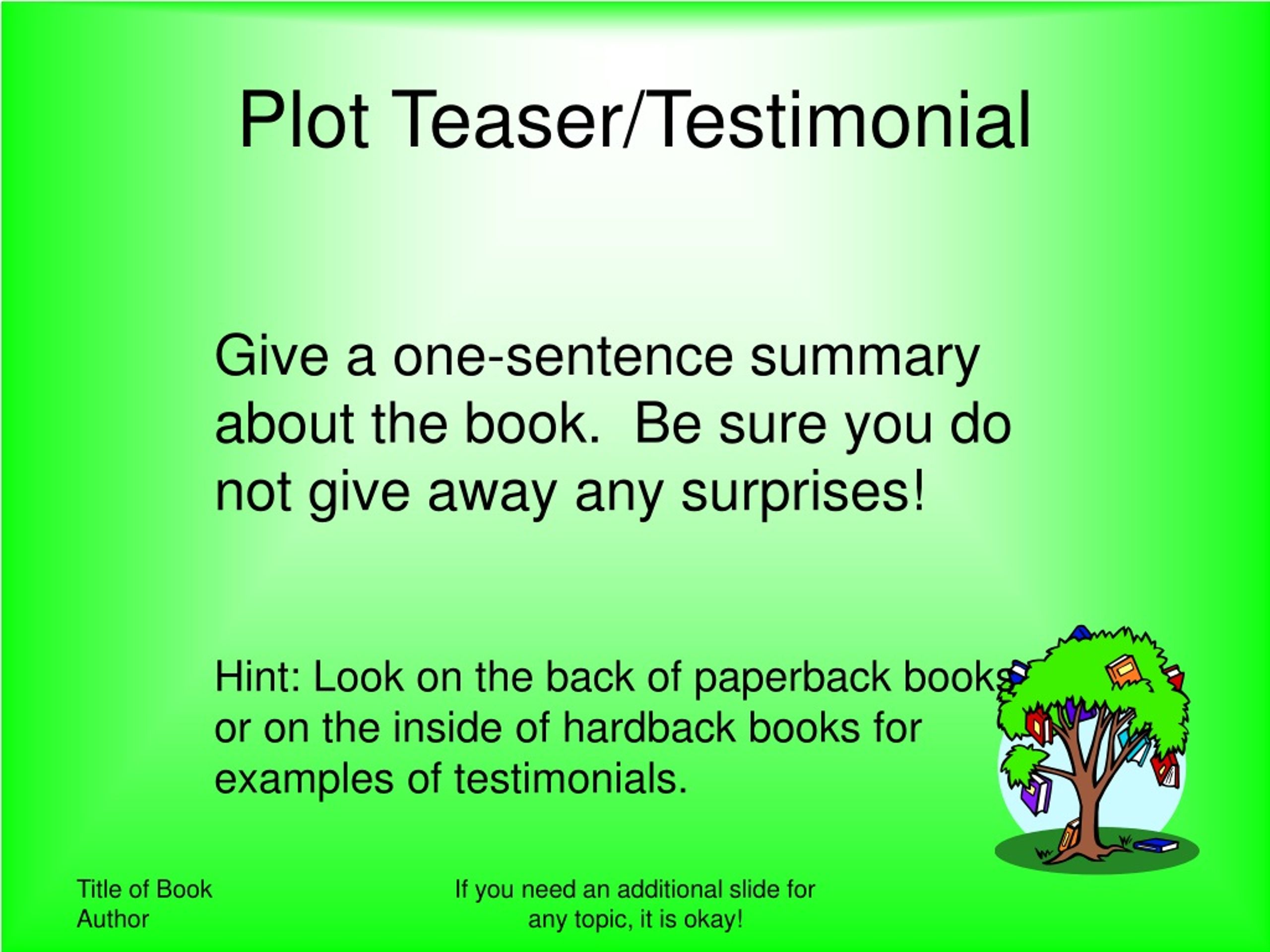 PPT - Book Title Author of Book PowerPoint Presentation, free