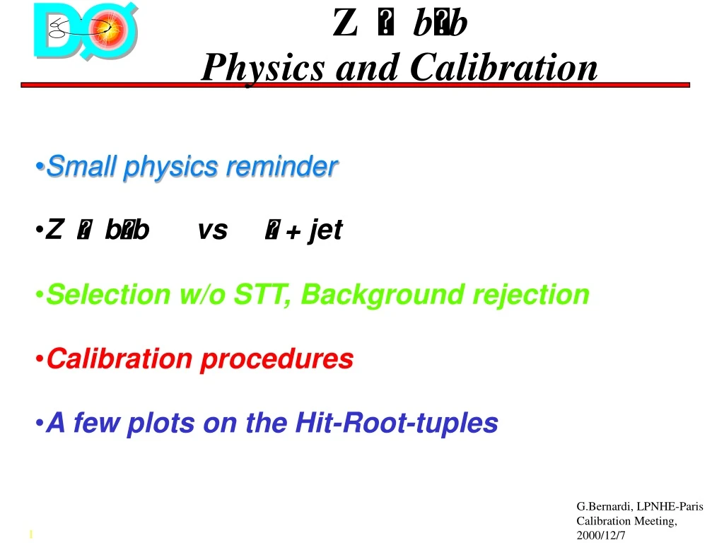 PPT - Z B B Physics And Calibration PowerPoint Presentation - ID:9251756