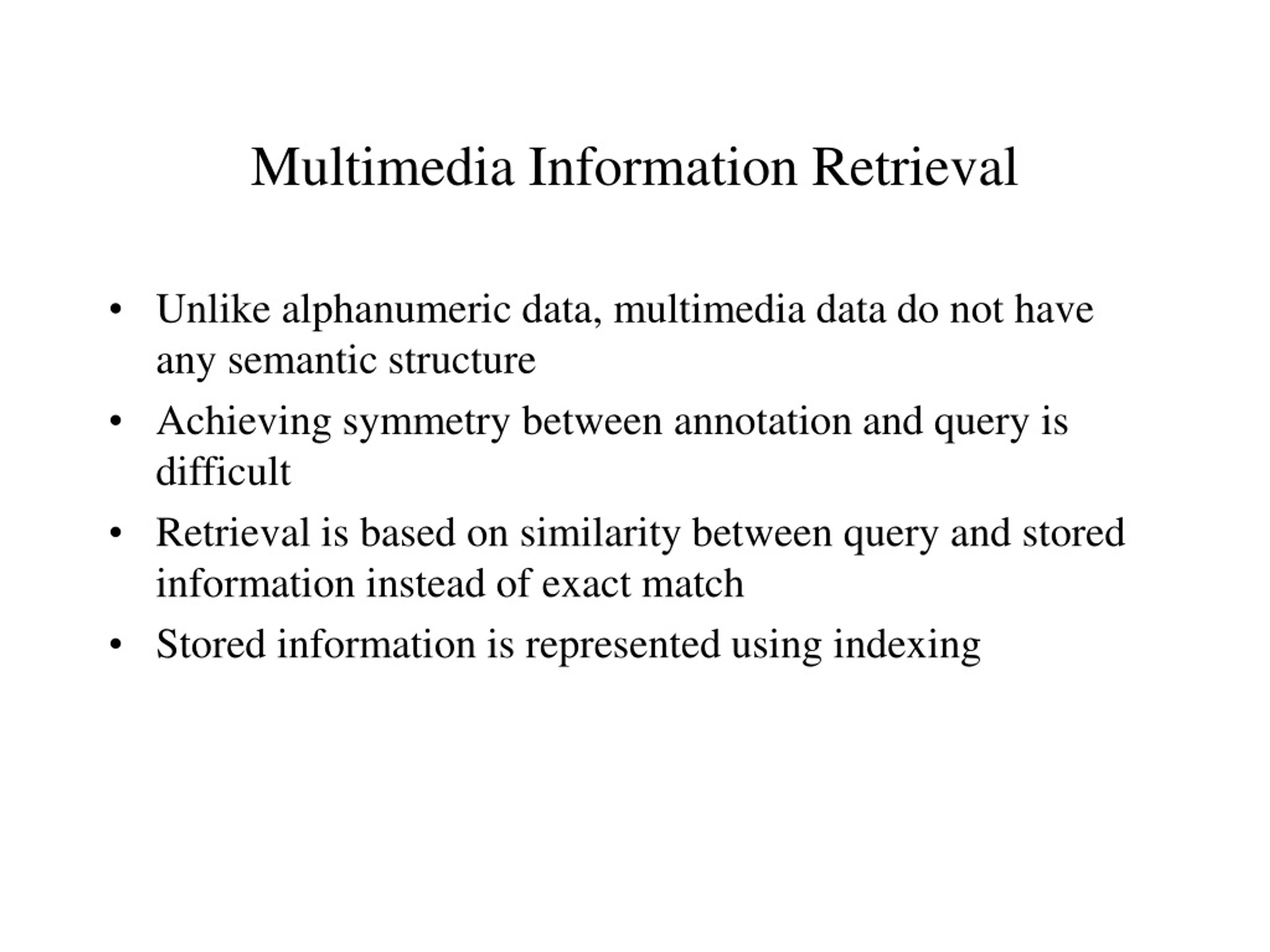 PPT Multimedia Information Retrieval PowerPoint Presentation Free Download ID