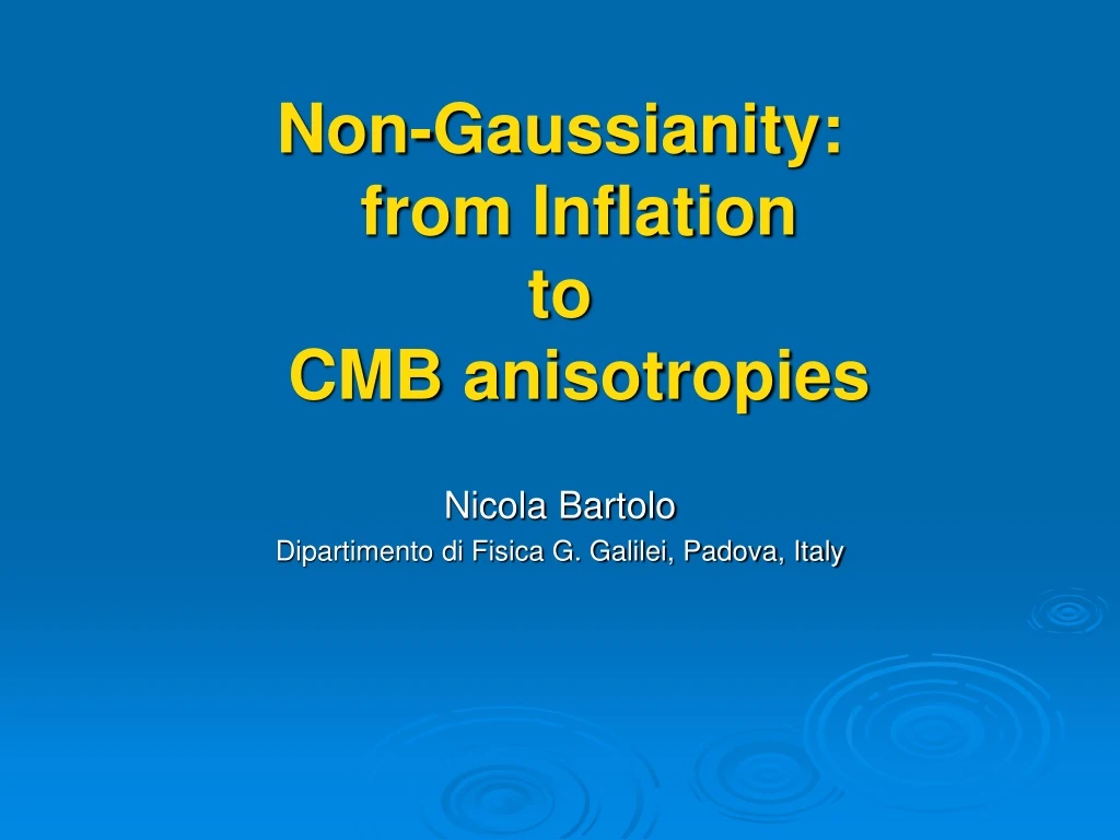 non gaussianity from inflation to cmb anisotropies n.