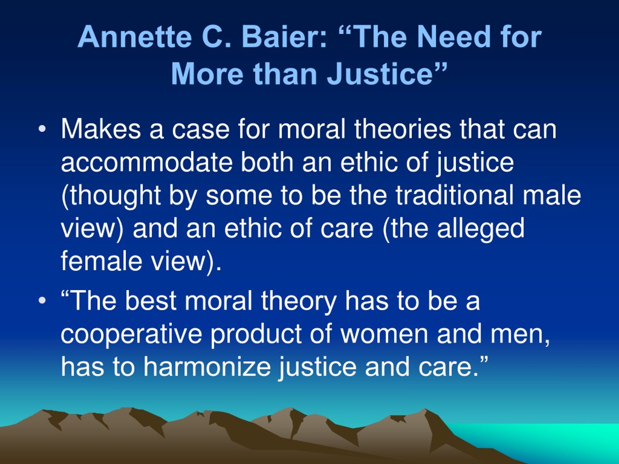 PPT - Feminist Ethics And The Ethics Of Care PowerPoint Presentation ...