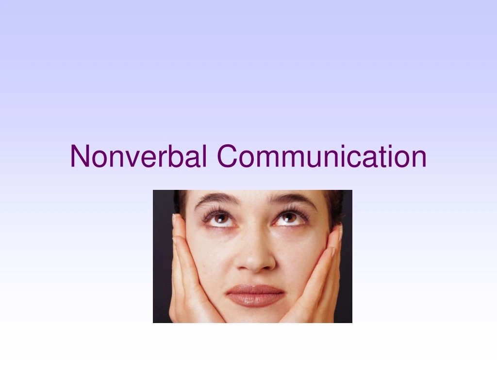 nonverbal communication powerpoint presentation download