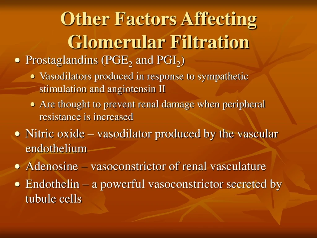 PPT Other Factors Affecting Glomerular Filtration PowerPoint