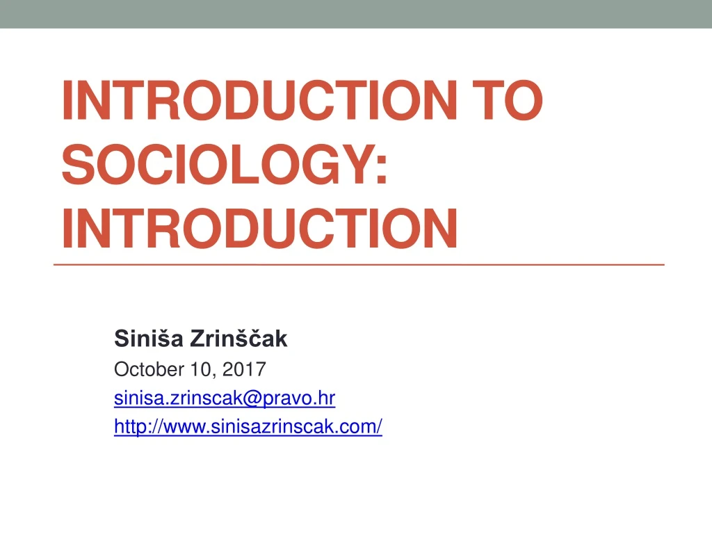 introduction to sociology presentation