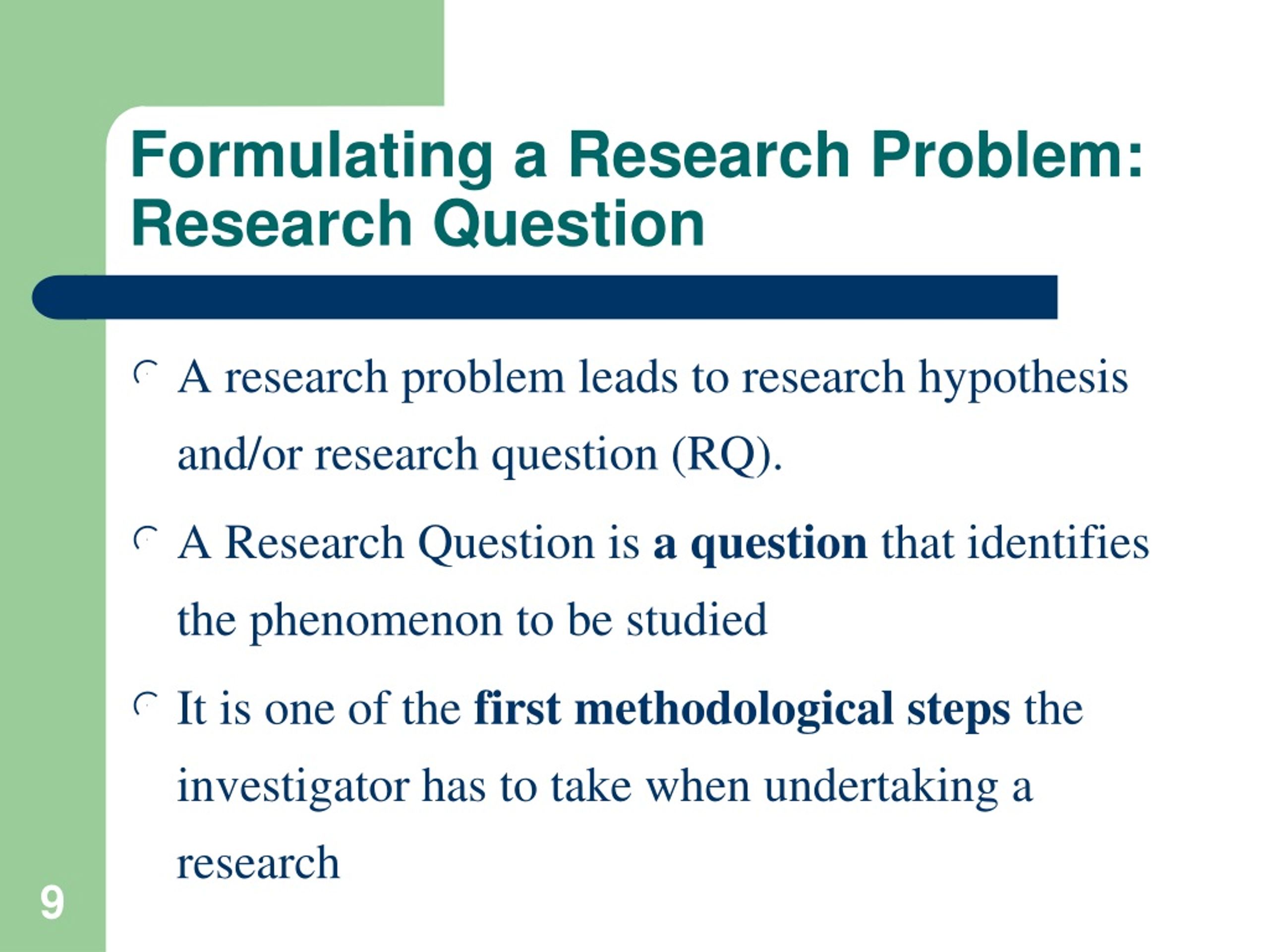 research question problem