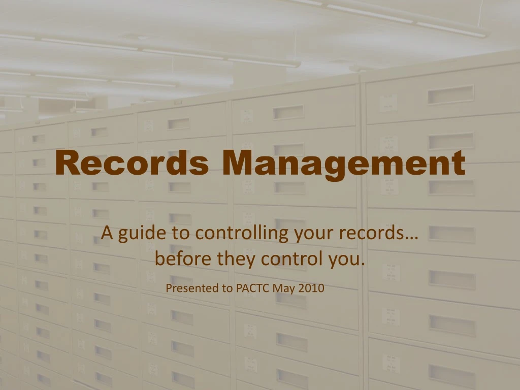 PPT - Records Management PowerPoint Presentation, Free Download - ID ...