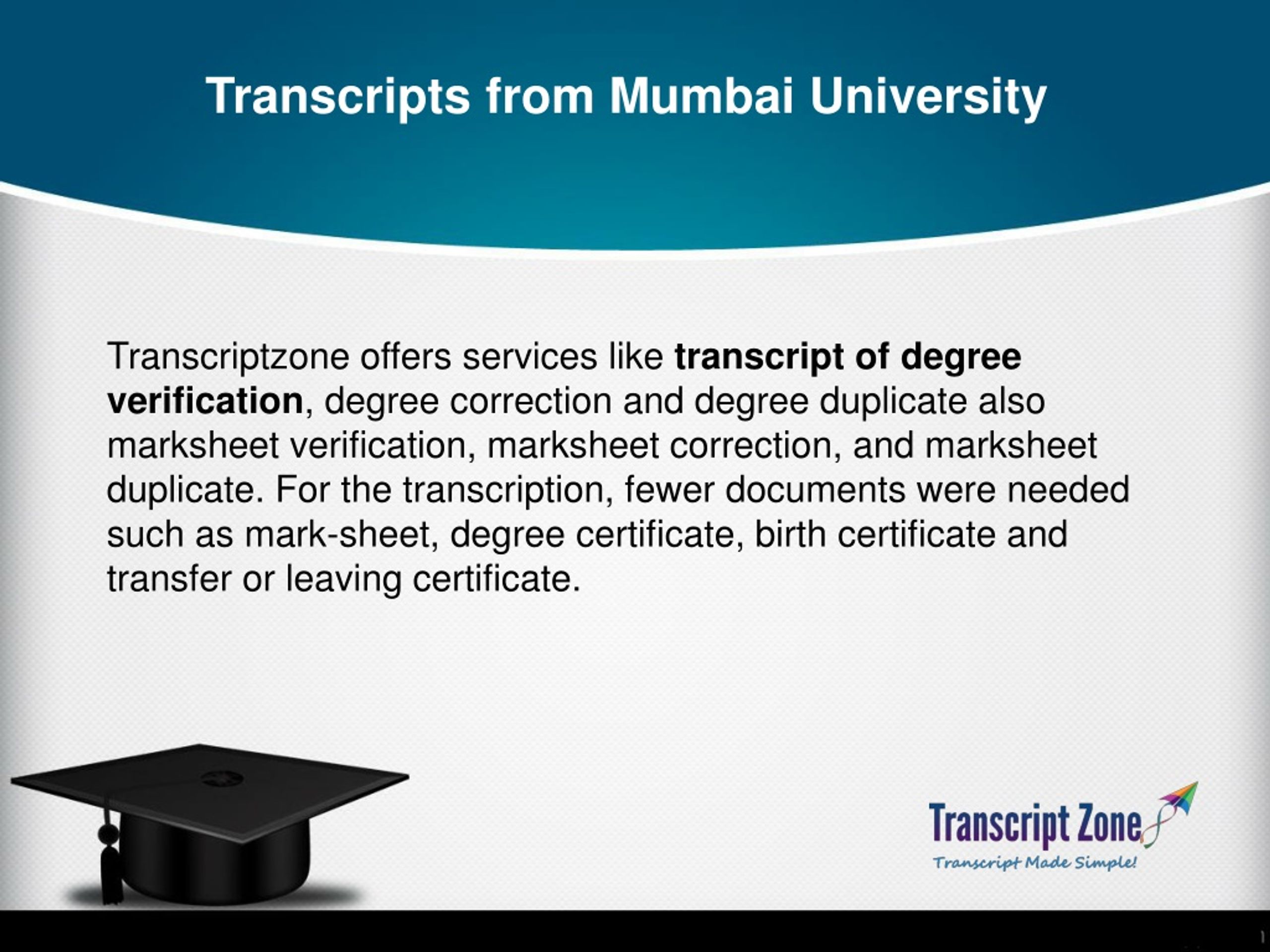 PPT - Transcripts From Mumbai University PowerPoint Presentation, Free ...