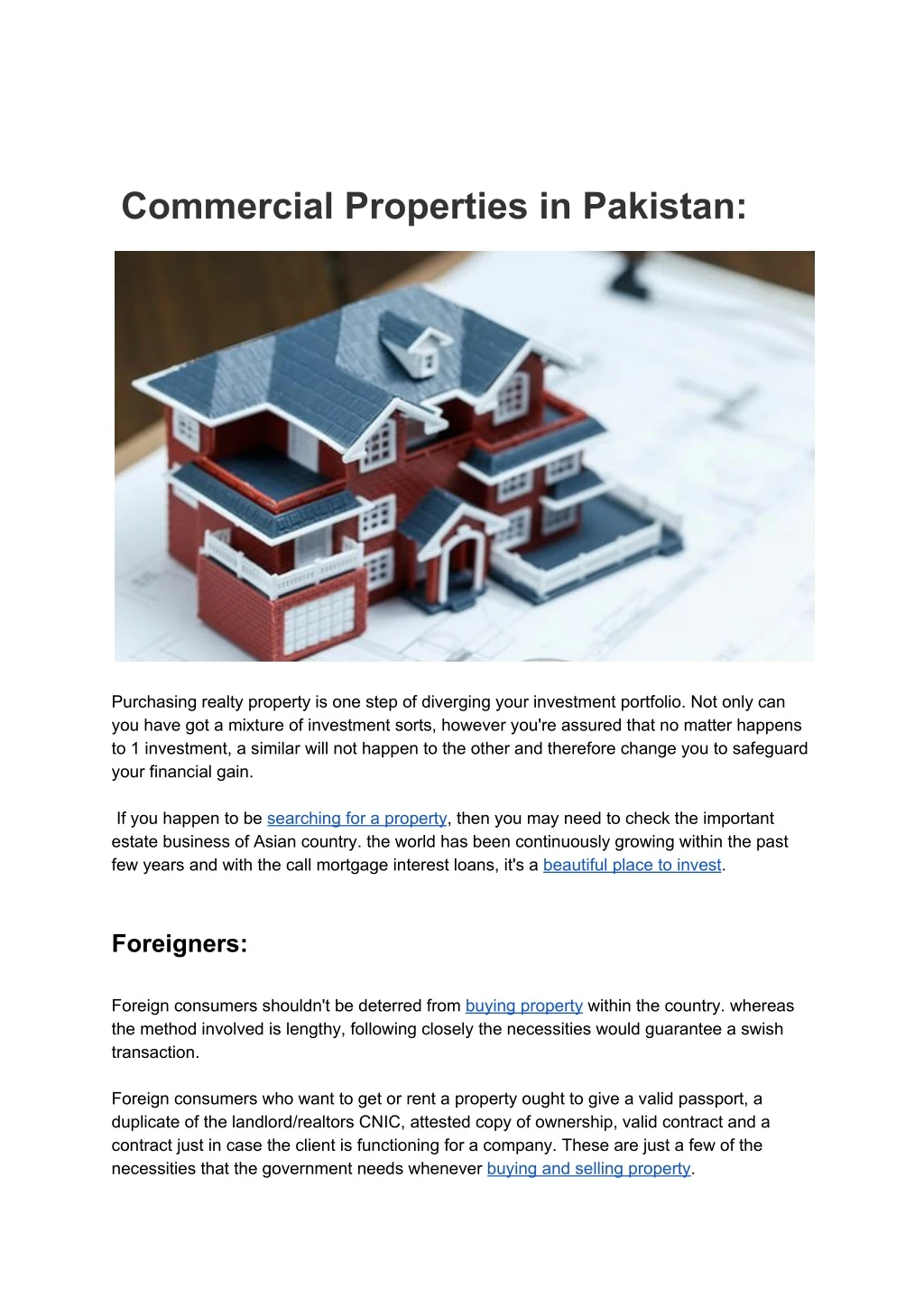 commercial properties in pakistan n.