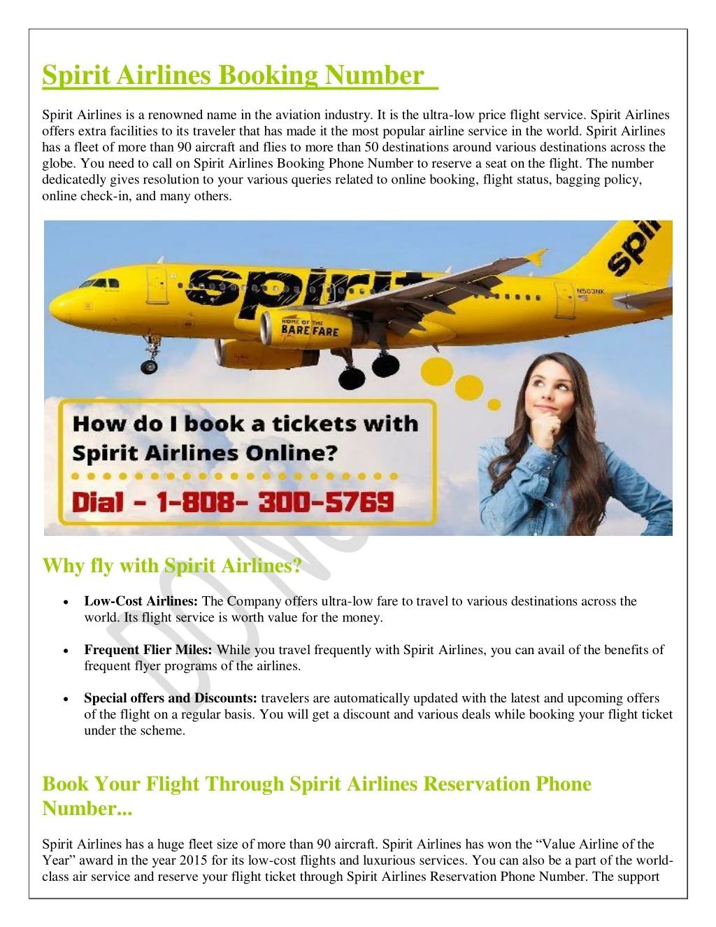 spirit airlines booking number n.